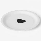 Assiettes En Carton Valentine Black Heart (Angle)
