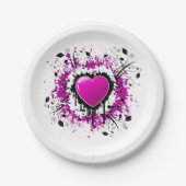 Assiettes En Carton Valentine Purple Heart (Devant)