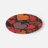 Assiettes En Carton Valentine’s Day Heart Pattern – Retro Pop Art (Angle)