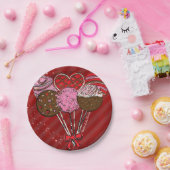 Assiettes En Carton Valentine's Cake Pops Moderne Chic fête d'annivers (Fête)
