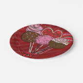 Assiettes En Carton Valentine's Cake Pops Moderne Chic fête d'annivers (Angle)