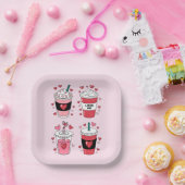 Assiettes En Carton Valentines Day Latte Coffee Lover (Fête)