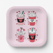 Assiettes En Carton Valentines Day Latte Coffee Lover (Recto)