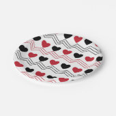 Assiettes En Carton Valentines Day Love Hearts Chevron Stripe Party (Angle)