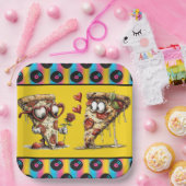 Assiettes En Carton Valentine's Day Pizza Party  (Fête)