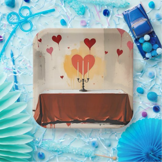 Assiettes En Carton Valentines Day plates (Fête)