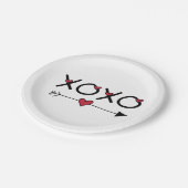Assiettes En Carton Valentines XOXO (Angle)