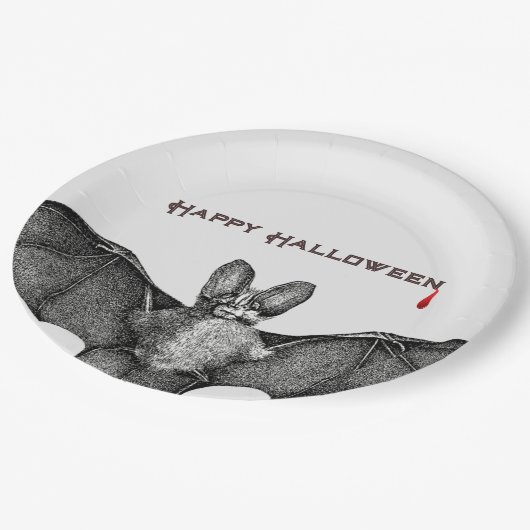 Assiettes En Carton Vampire Bat Halloween (Angle)