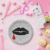 Assiettes En Carton Vampire gothique noir Kiss Vamp 7" (Fête)
