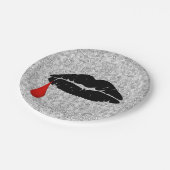 Assiettes En Carton Vampire gothique noir Kiss Vamp 7" (Angle)