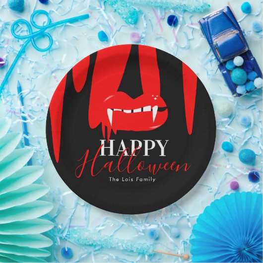 Assiettes En Carton Vampire Lèvres sanguines Halloween fête d'annivers (Fête)