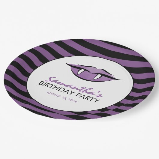 Assiettes En Carton Vampire Lips Goth Anniversaire Plaques papier (Angle)