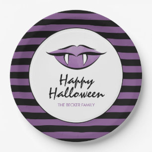 Assiettes En Carton Vampire Lips Goth Happy Halloween Plaques de papie