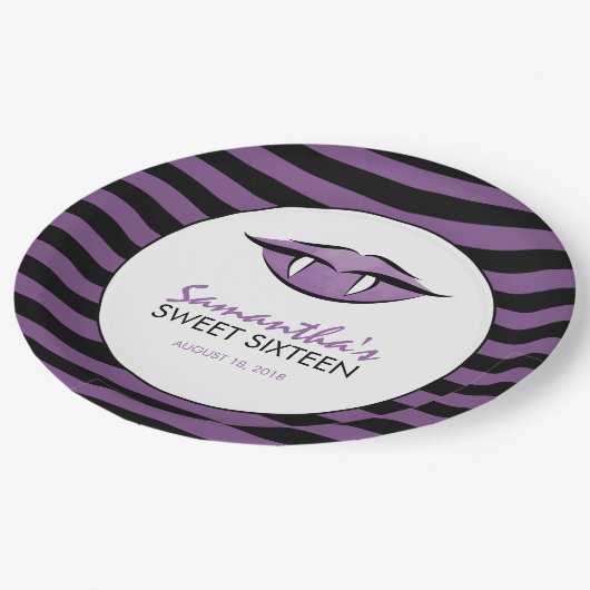 Assiettes En Carton Vampire Lips Goth Sweet sixteen Plaques papier (Angle)