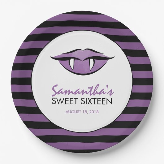 Assiettes En Carton Vampire Lips Goth Sweet sixteen Plaques papier (Devant)