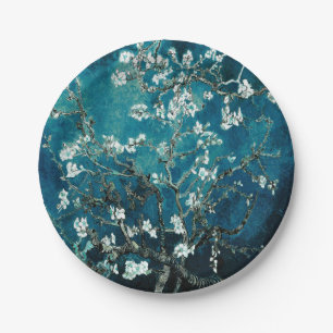 Assiettes En Carton Van Gogh Almond Blossoms Dark Turquoise