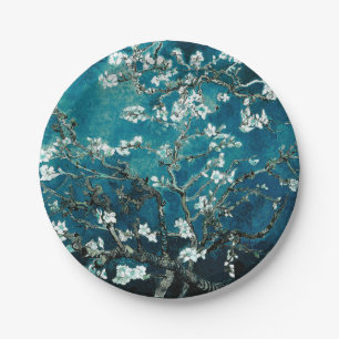Assiettes En Carton Van Gogh Almond Blossoms : Turquoise foncé