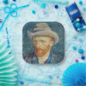 Assiettes En Carton Van Gogh - Autoportrait avec un Casquette gris (Fête)