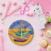 Assiettes En Carton Van Gogh Bateaux Plage impressionniste (Fête)