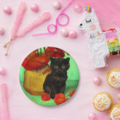 Assiettes En Carton Van Gogh Black Kitten Fleurs rouges (Fête)