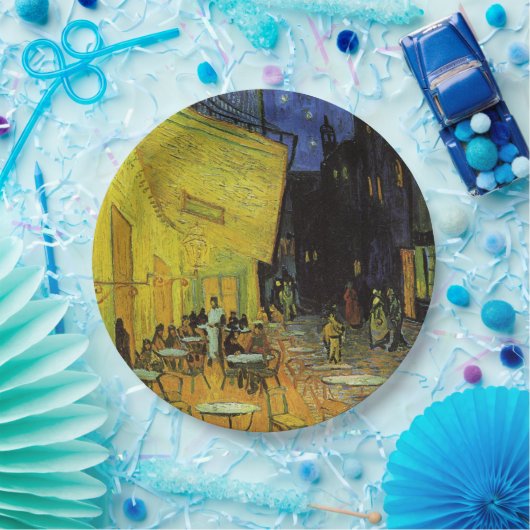 Assiettes En Carton Van Gogh; Café Terrasse en soirée (Fête)
