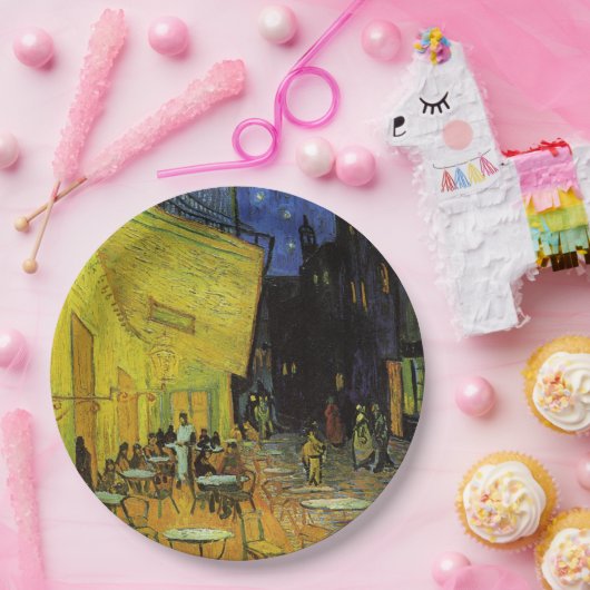 Assiettes En Carton Van Gogh; Café Terrasse en soirée (Fête)