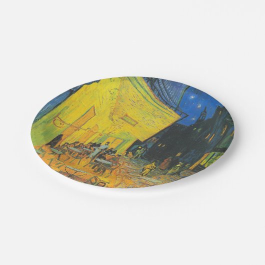 Assiettes En Carton Van Gogh Café Terrasse Rue Française Scène (Angle)