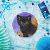 Assiettes En Carton Van Gogh Kitten noir avec des tournesols (Fête)