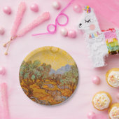 Assiettes En Carton Van Gogh Olive Trees Soleil Jaune Ciel (Fête)