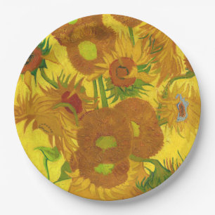 Assiettes En Carton Van Gogh Quinze Tournesols Dans Un Vase Art