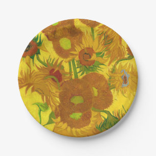 Assiettes En Carton Van Gogh Quinze Tournesols Dans Un Vase Art