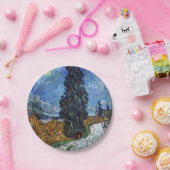 Assiettes En Carton Van Gogh Road Avec Cyprès Impressionnisme (Fête)