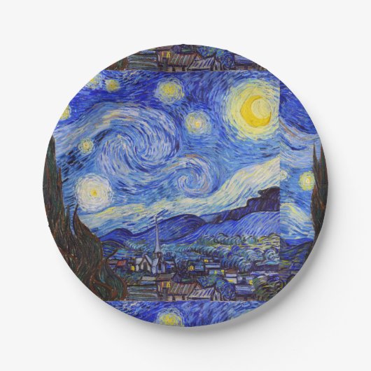 Assiettes En Carton Van Gogh , “Starry Night” (Devant)