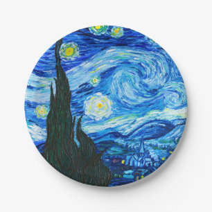 Assiettes En Carton Van Gogh Starry Night