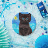 Assiettes En Carton Van Gogh Starry Night Black Cat (Fête)