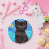 Assiettes En Carton Van Gogh Starry Night Black Cat (Fête)