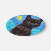 Assiettes En Carton Van Gogh Starry Night Black Cat (Angle)