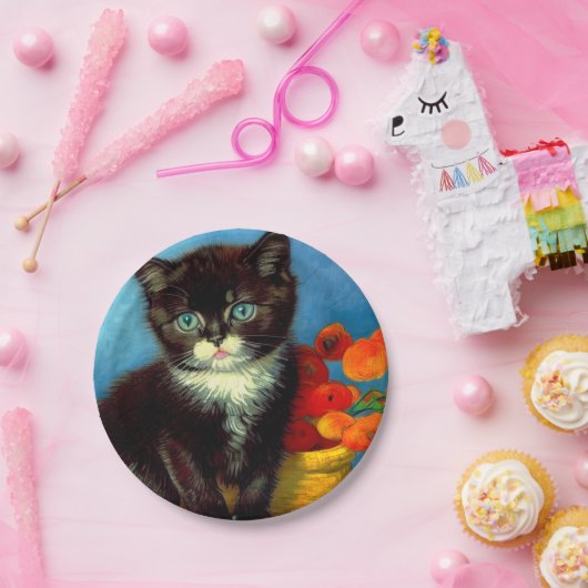 Assiettes En Carton Van Gogh Tuxedo Cat (Fête)