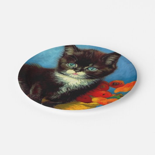 Assiettes En Carton Van Gogh Tuxedo Cat (Angle)