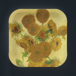 Assiettes En Carton Van Gogh - Vase avec 15 tournesols<br><div class="desc">Vase avec Quinze Tournesols / Vase avec quinze tournois - Vincent Van Gogh,  août 1888 - Tournesols 1888 version française (F454)</div>
