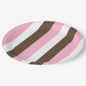 Assiettes En Carton Vanille au chocolat rose (Angle)