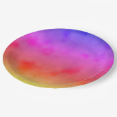 Assiettes En Carton Vapeur arc-en-ciel (Angle)