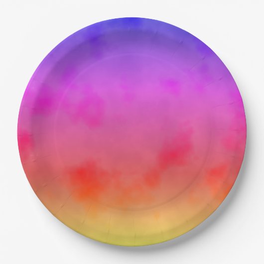Assiettes En Carton Vapeur arc-en-ciel (Devant)