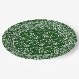 Assiettes En Carton Vaporisateur floral, PLAQUES DE FÊTE 6 PAPIERS BLA