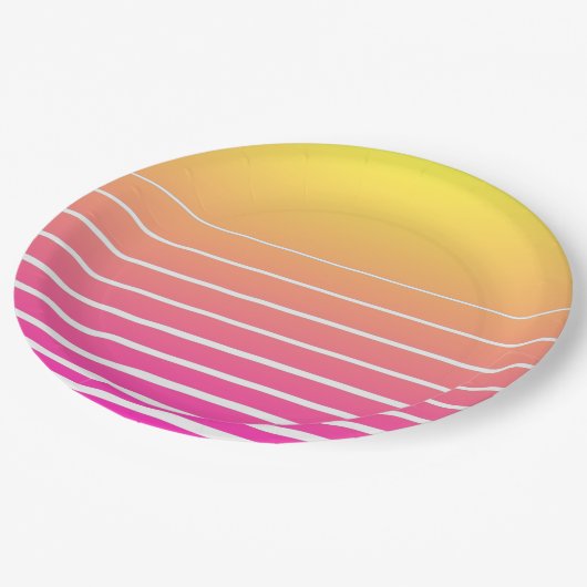 Assiettes En Carton Vaporwave Sun (Angle)