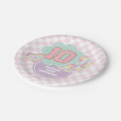 Assiettes En Carton Varsity pastel patch 10e Anniversaire (Angle)