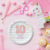 Assiettes En Carton Varsity pastel patch carnet 10e anniversaire (Fête)