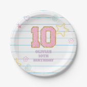 Assiettes En Carton Varsity pastel patch carnet 10e anniversaire (Devant)
