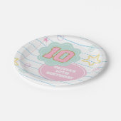 Assiettes En Carton Varsity pastel patch carnet 10e anniversaire (Angle)