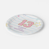 Assiettes En Carton Varsity pastel patch carnet 13e anniversaire (Angle)